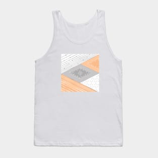 Shapes collage, stars, space, orange, grey, white, minimal, vector, geometric, modern, abstract, trendy, Tank Top